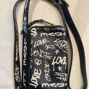 Bandolier Grafitti Love Black and White expanded pouch and strap